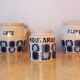 Set of 70s stoneware condiment pots