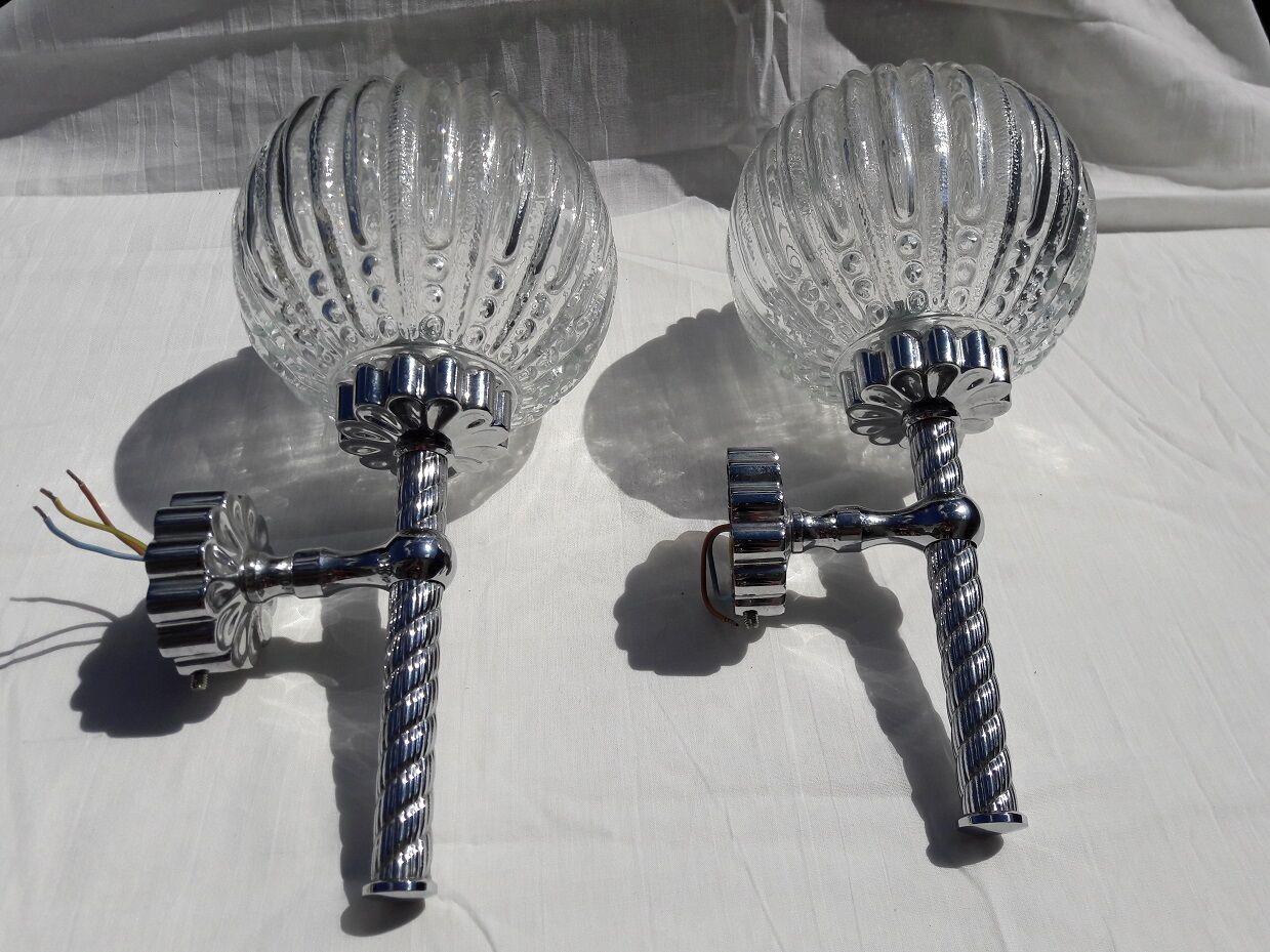 Pair of high-end chrome metal flare wall light  design