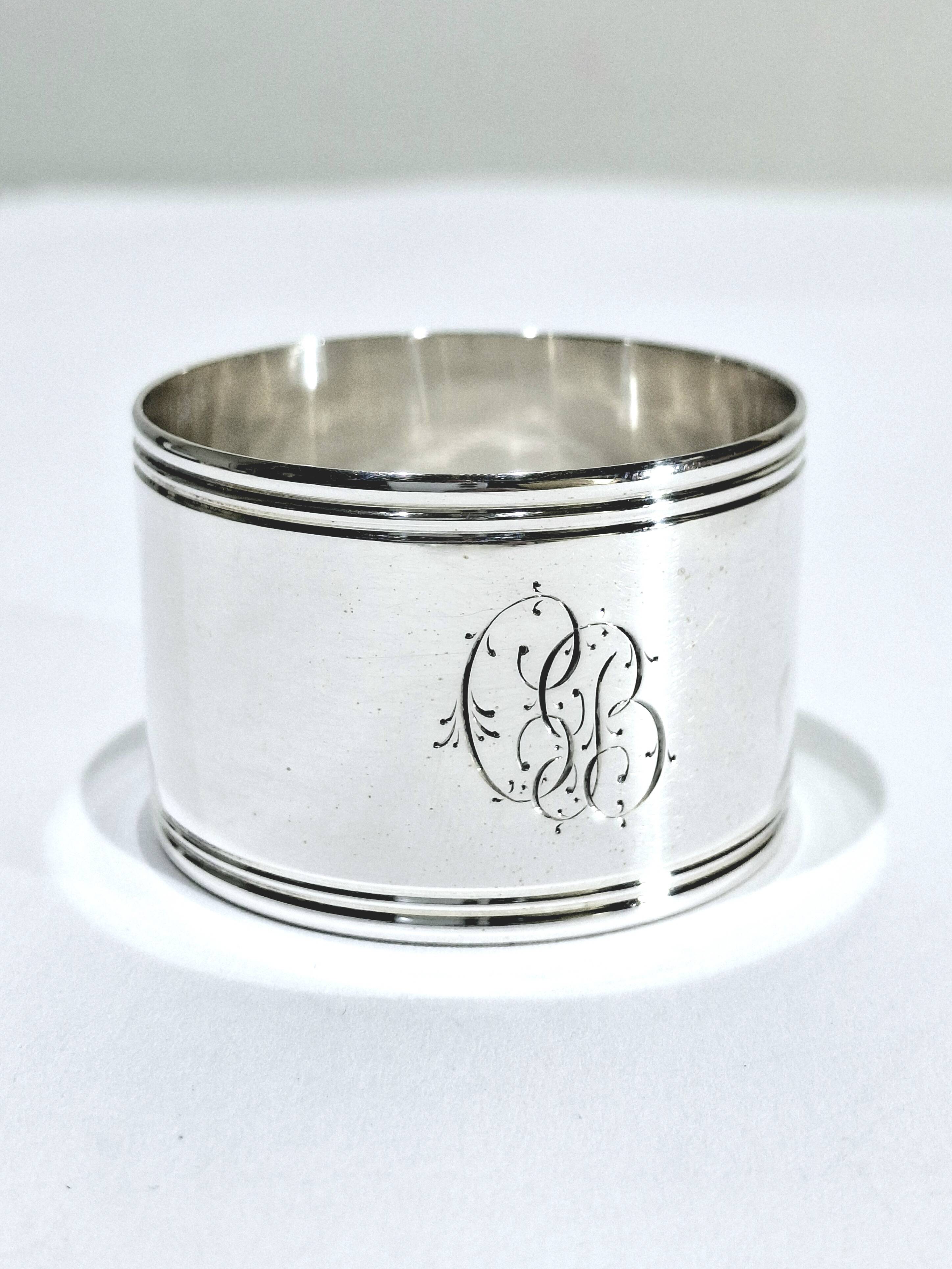 Christofle - silver napkin ring cluny model “cb”