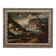 Antique painting landscape with characters from 18th century