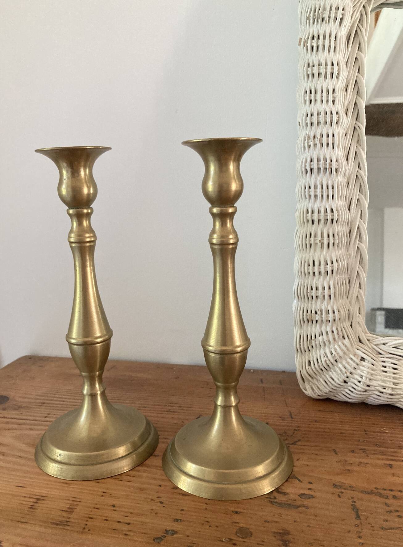 Pair of vintage brass candlesticks