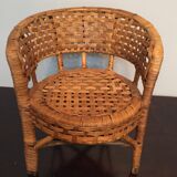 Wicker doll chair chair