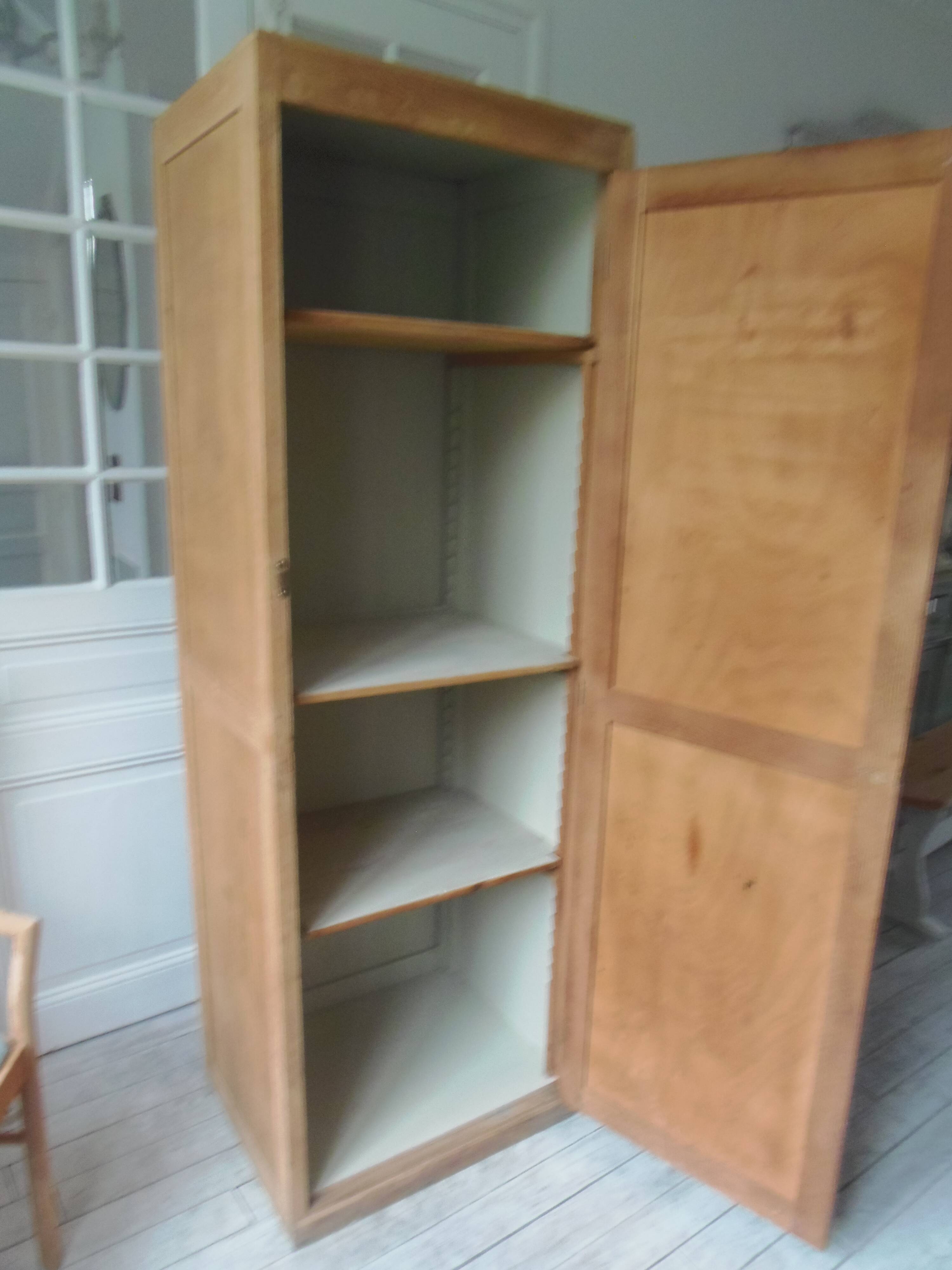 Vintage Parisian 1-door wardrobe, it has been completely cleaned, sanded, treated and waxed.