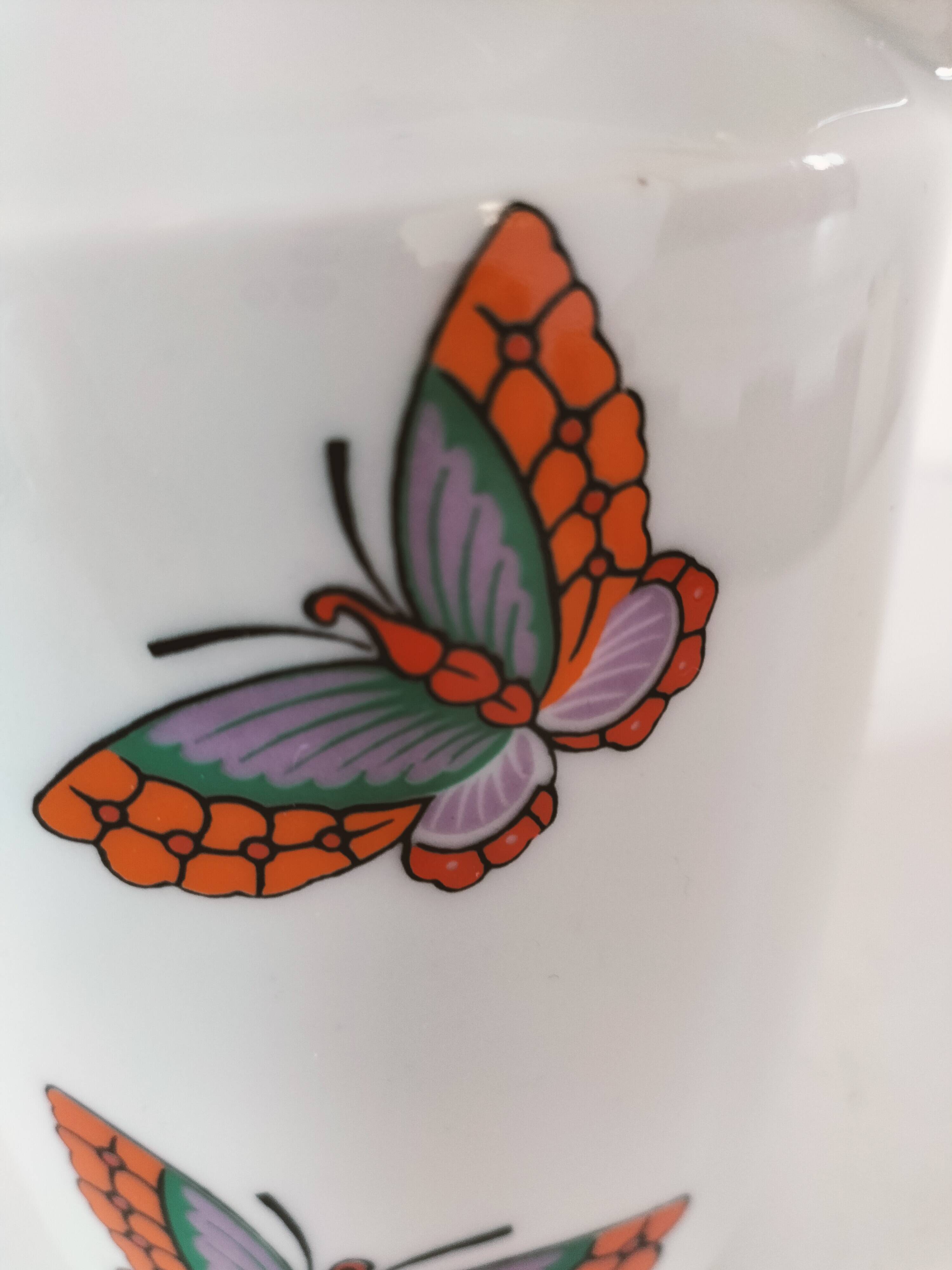 Vintage Wunsiedel Bavaria Porcelain coffee pot – butterfly motifs