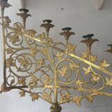 Chandelier en bronze doré, fin XIXème