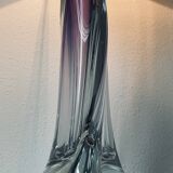 Large Purple Crystal Table Lamp, Signed by Vannes Le Chatel, France