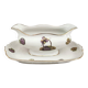 Sauce boat on a Limoges porcelain base with a hydrangea basket design.