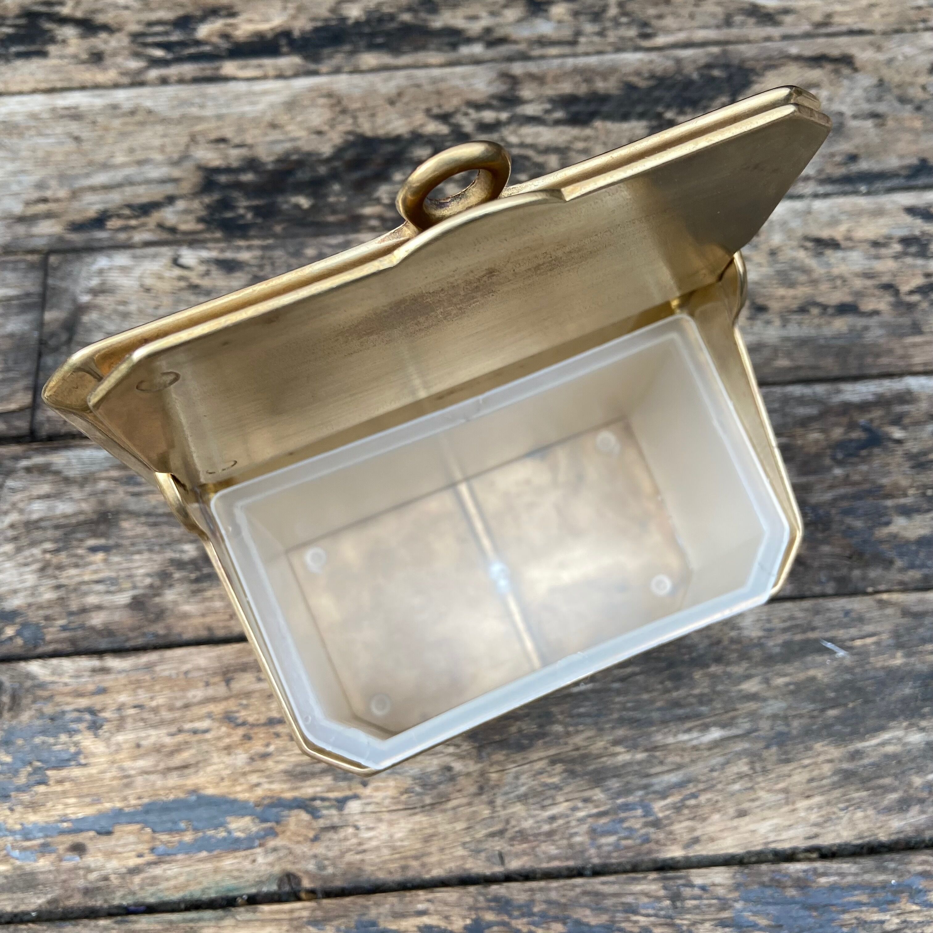 Solid brass salt box