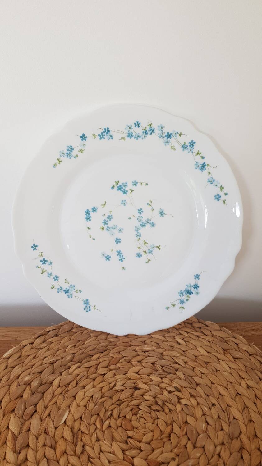 Plat creux décor Myosotis vintage - Arcopal - Chiner Solidaire
