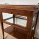 Serving Light mahogany English tea table. Beveled windows. circa 1900. Removable glass top.