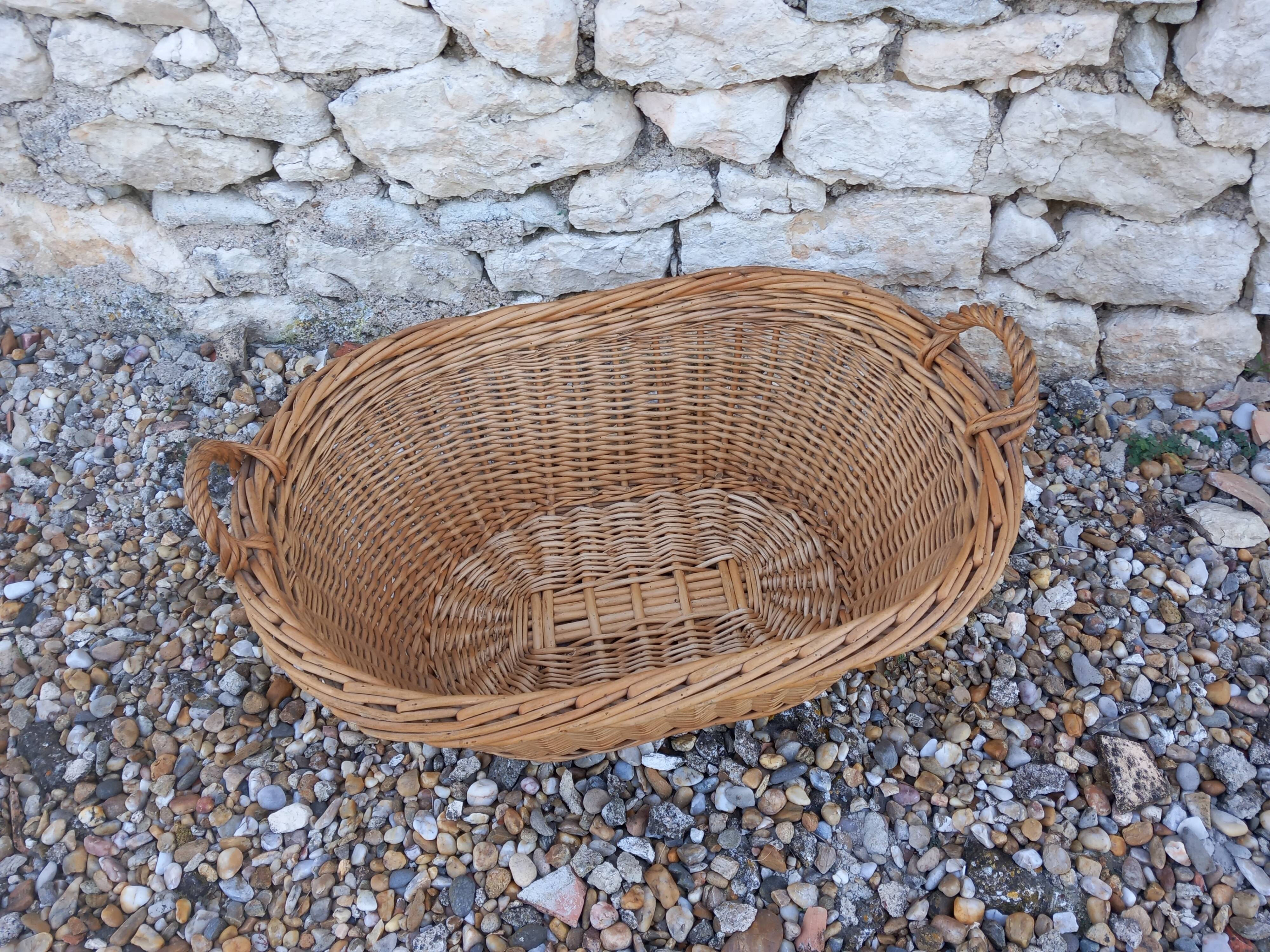 Handmade wicker laundry basket