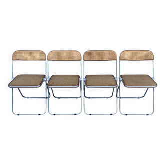 "Plia" caned chairs by Giancarlo Piretti