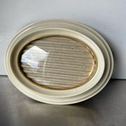 Vintage oval bakelite frame 18 cm x 14 cm  convex glass