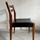 Scandinavian teak and faux leather chairs - set of 6