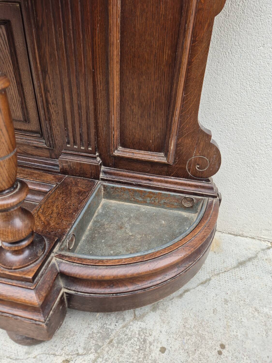 Cloakroom Napoleon III coat rack 19th in solid oak