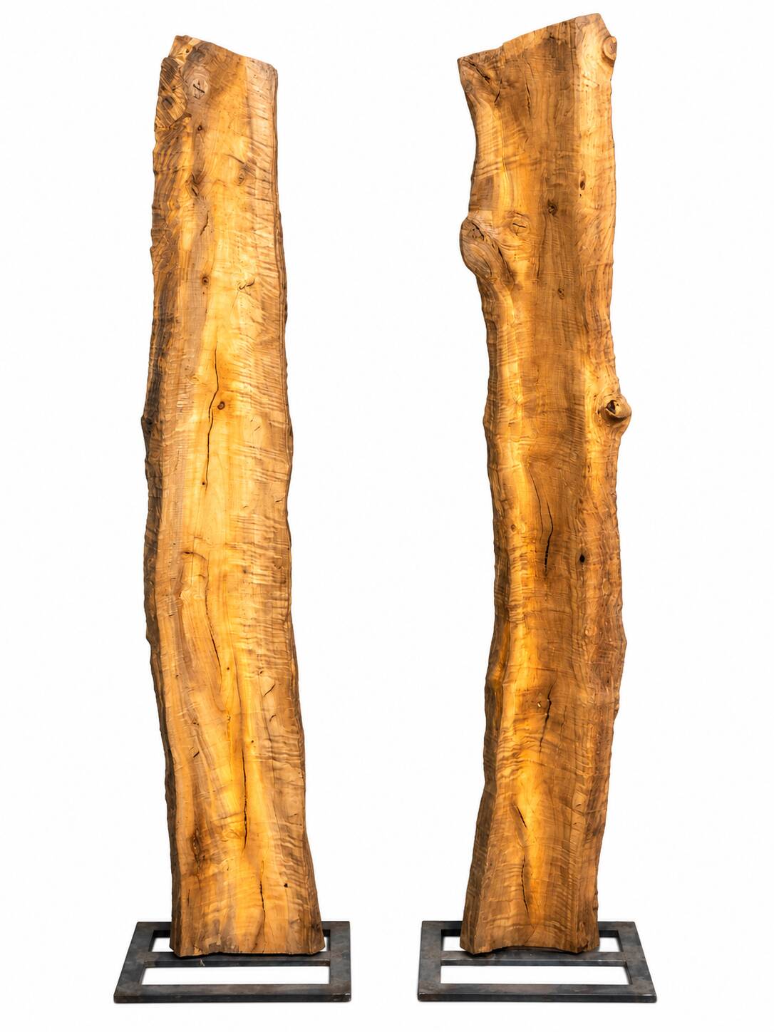 Eucalyptus and metal floor lamp