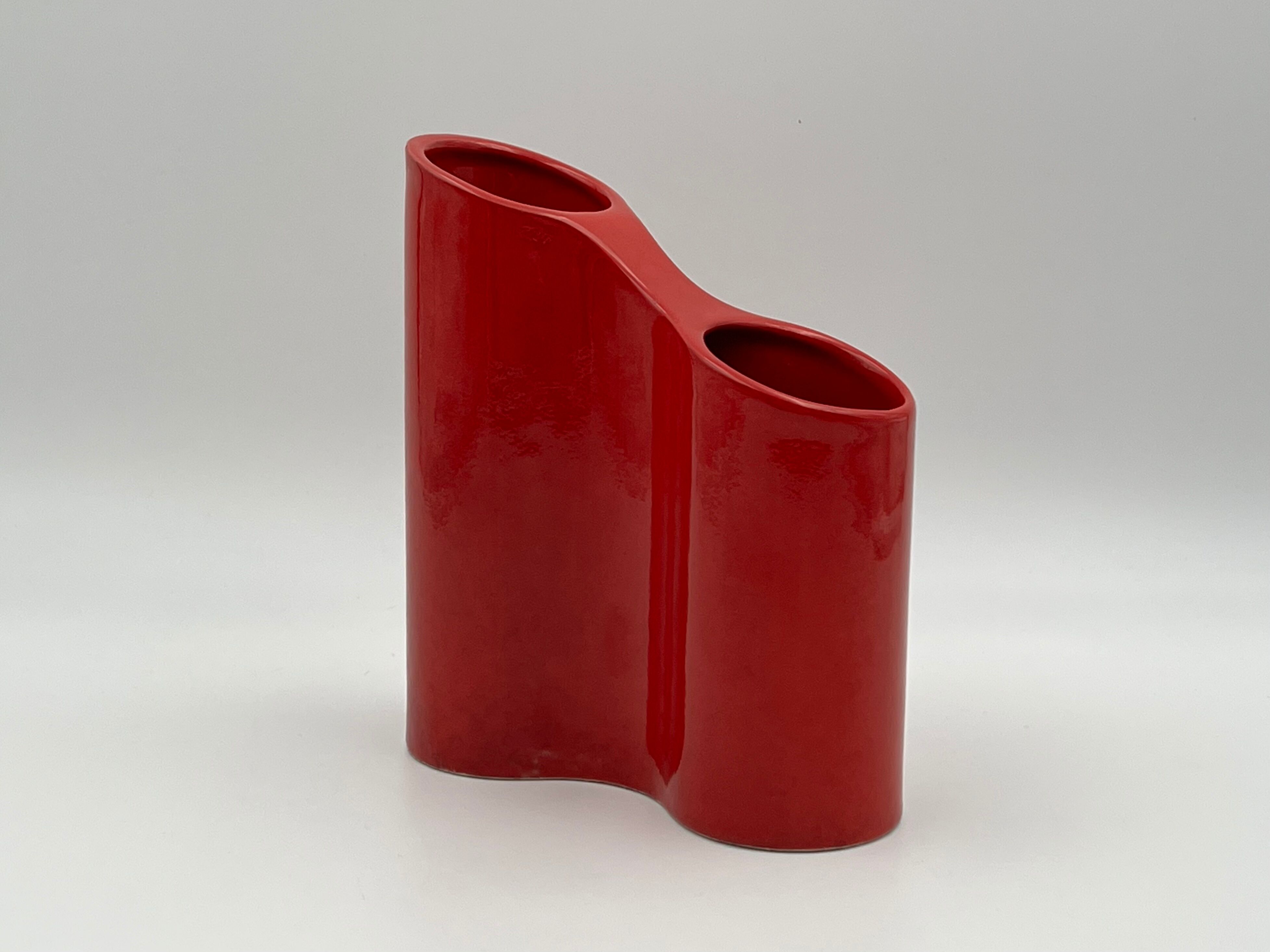 Vintage ceramic vase Gabbianelli style - mid century vase - 70s design