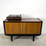 Vintage audio cabinet, walnut high gloss