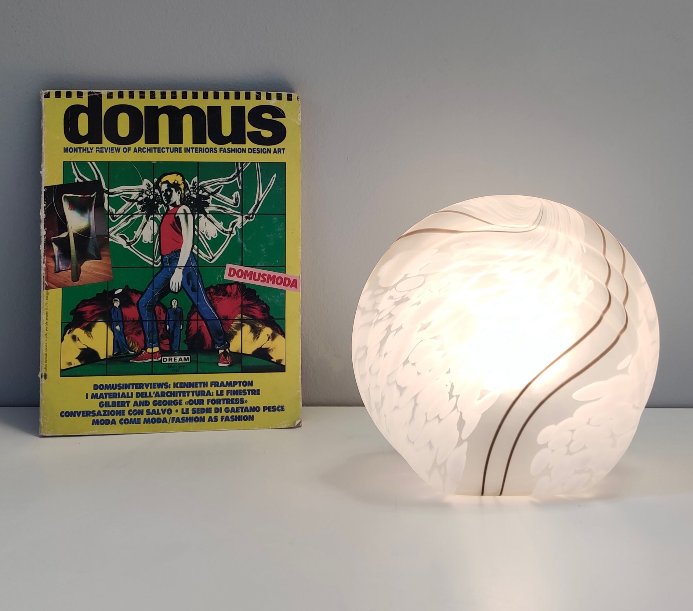 Postmodern murano glass table lamp