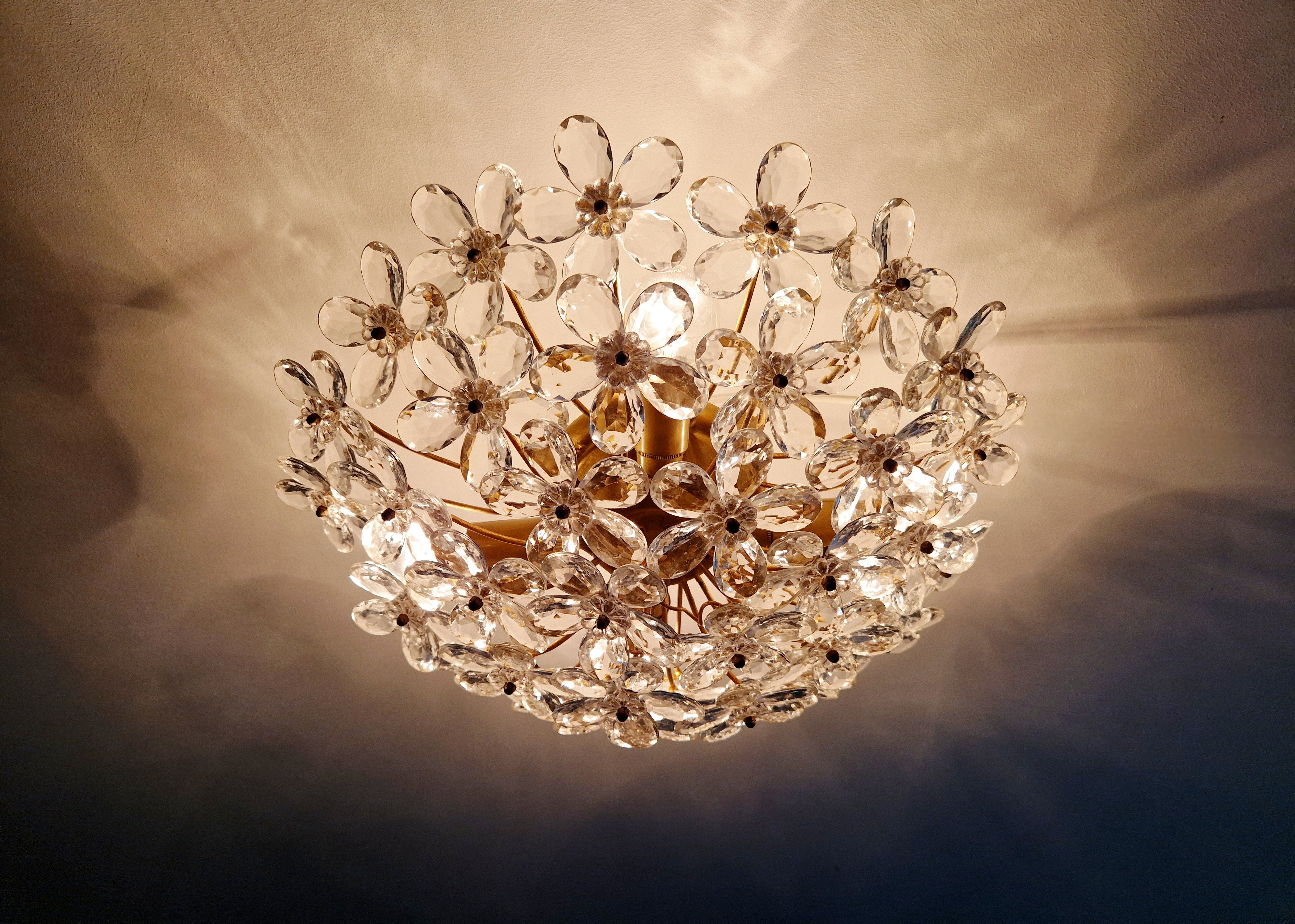 Italian ceiling light in Murano glass, 1970.