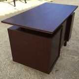 1980s mahogany veneered desk