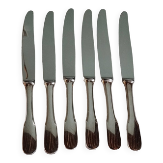 6 large ercuis knives vieux paris cluny model - silver plated (12 pieces available)