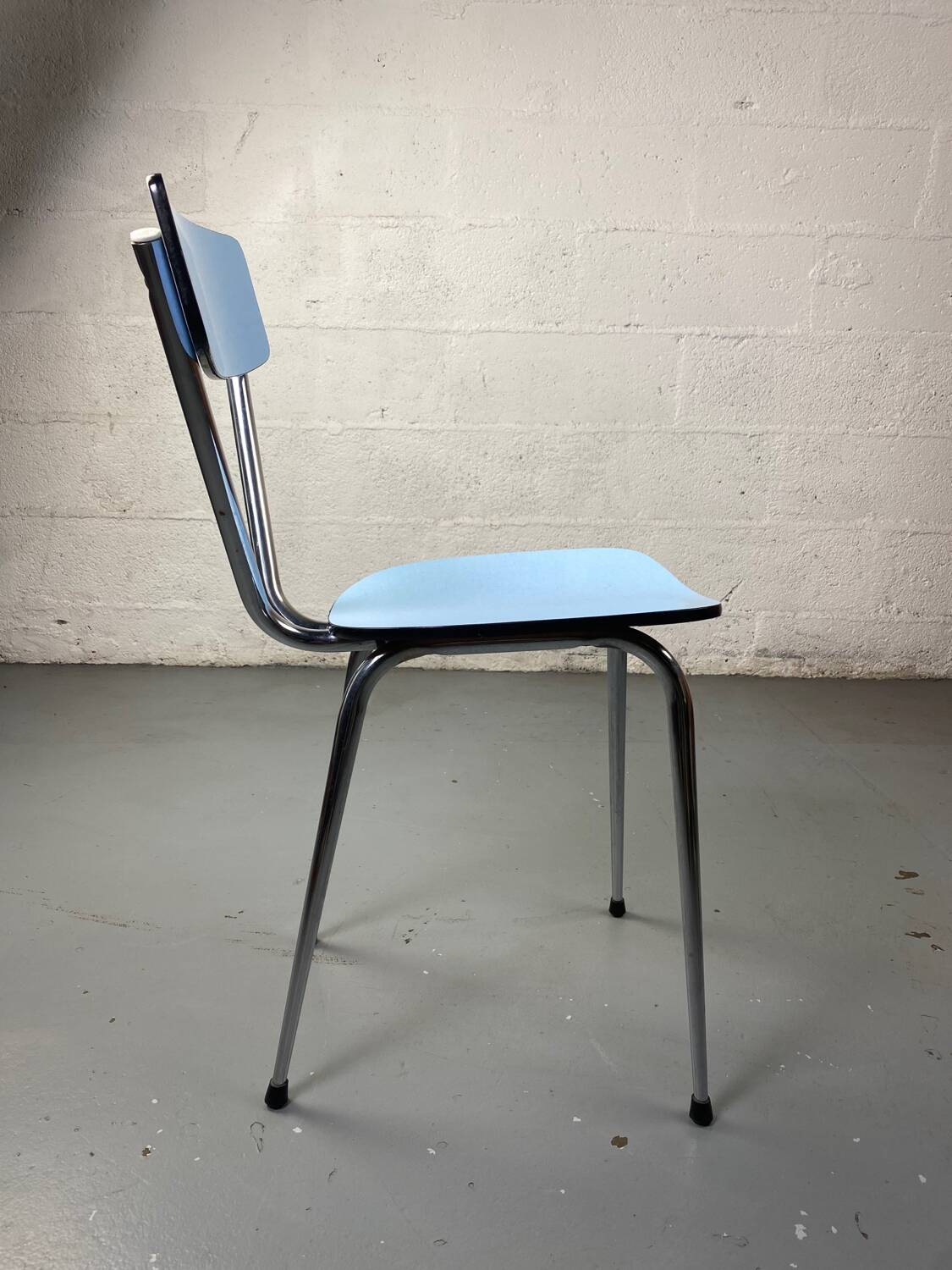 Blue Formica chair