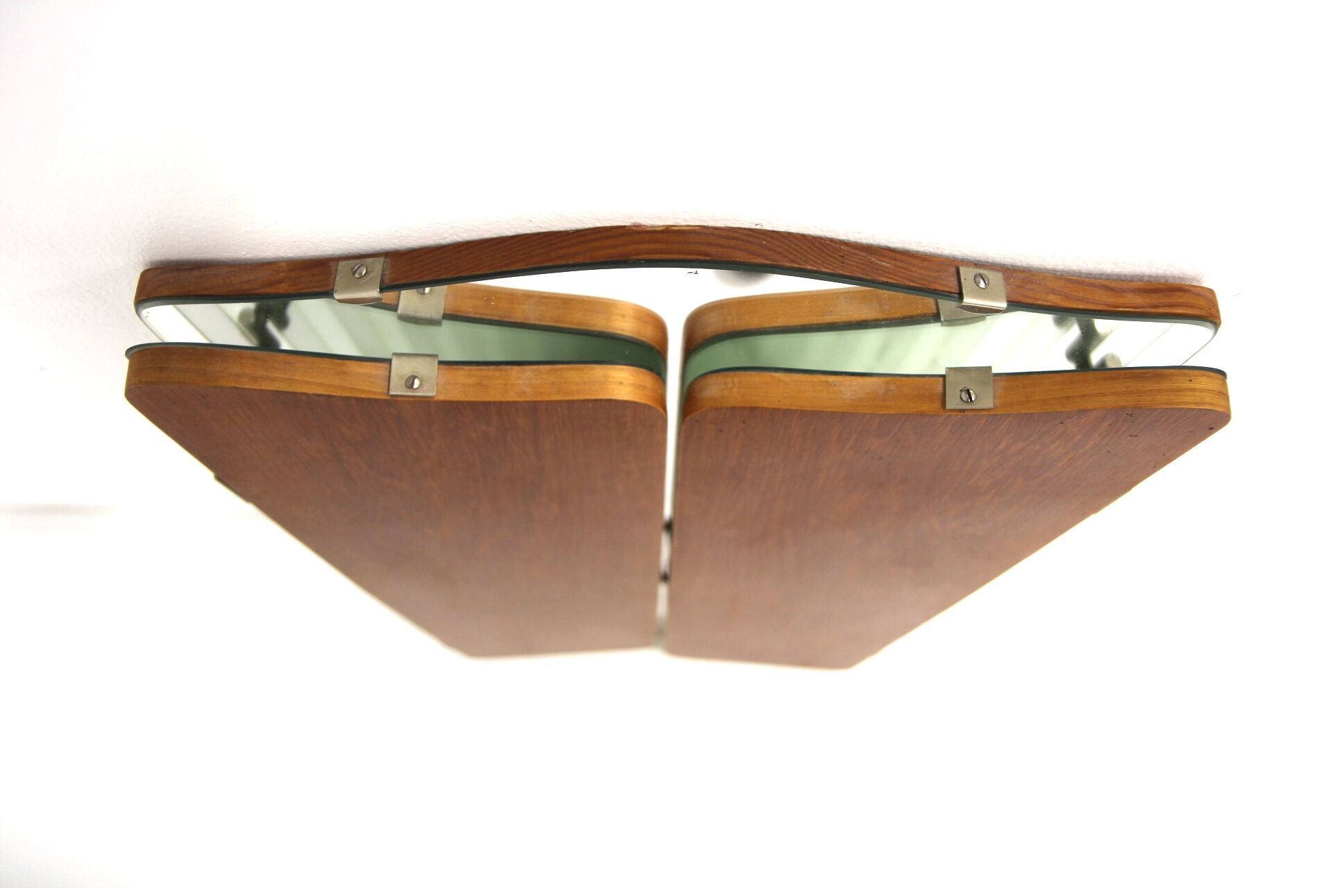 Vintage teak "triptych" mirror, Sweden, 1950
