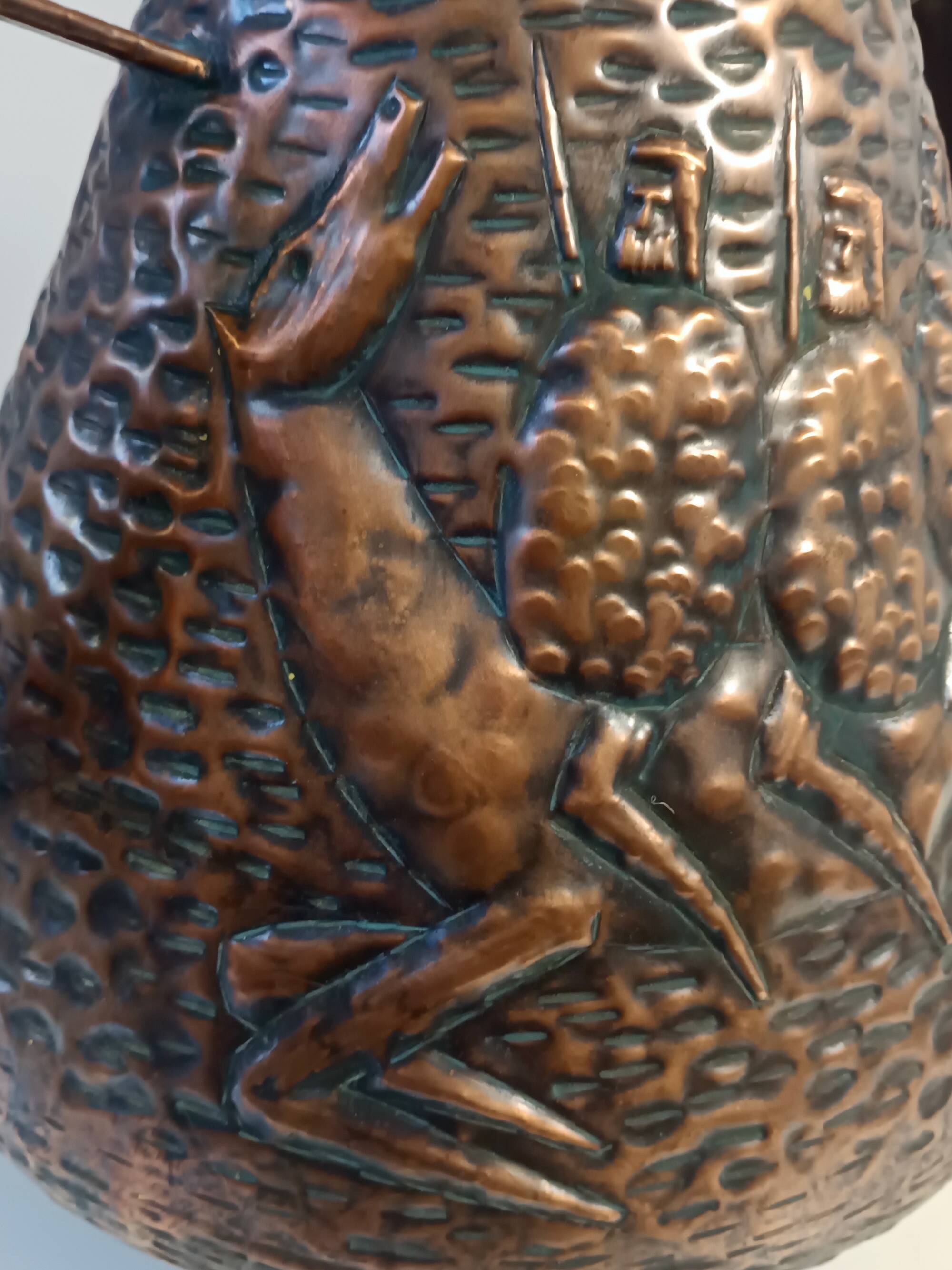 Vintage Copper Umbrella Stand Attr. to Angelo Bragalini, Italy