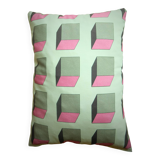 pink square cushion