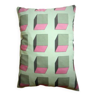 pink square cushion