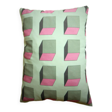 pink square cushion