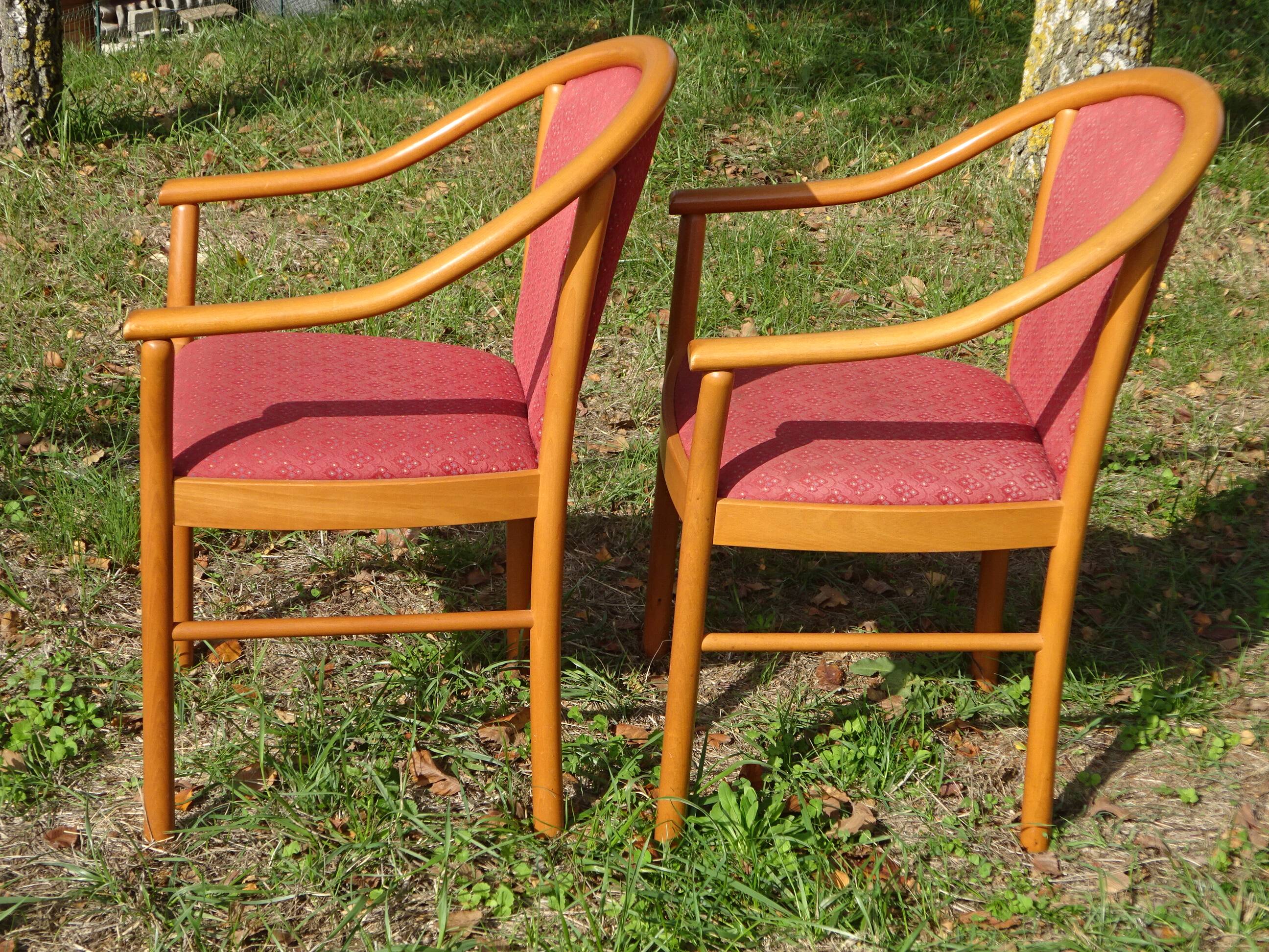 Beech and fabric chair