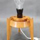 Mid-century czech uluv table lamp in maple wood and glass, 1960s
