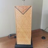 Vintage straw marquetry lamp