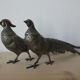 Couple de faisans en métal argenté