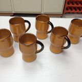 6 glazed terracotta mugs