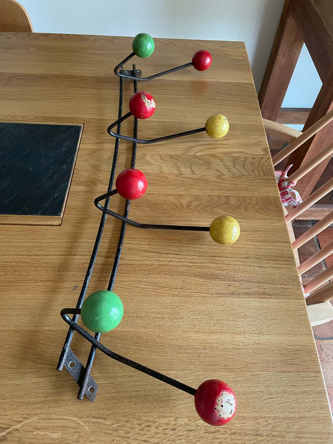 Vintage ball coat rack