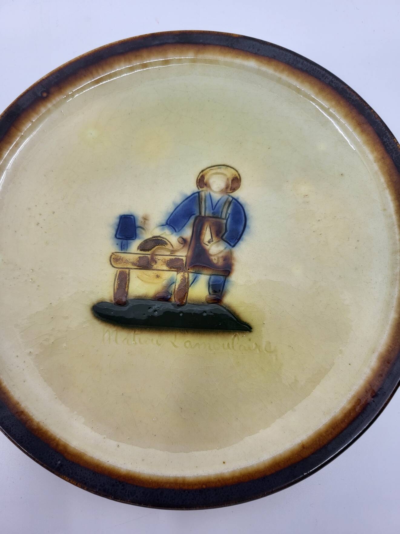 Dessert service Atelier Cerenne Vallauris Santons of Provence France 1950