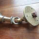 Teardrop Door Knocker / Bell Clapper in Hammered Wrought Iron with Gilding