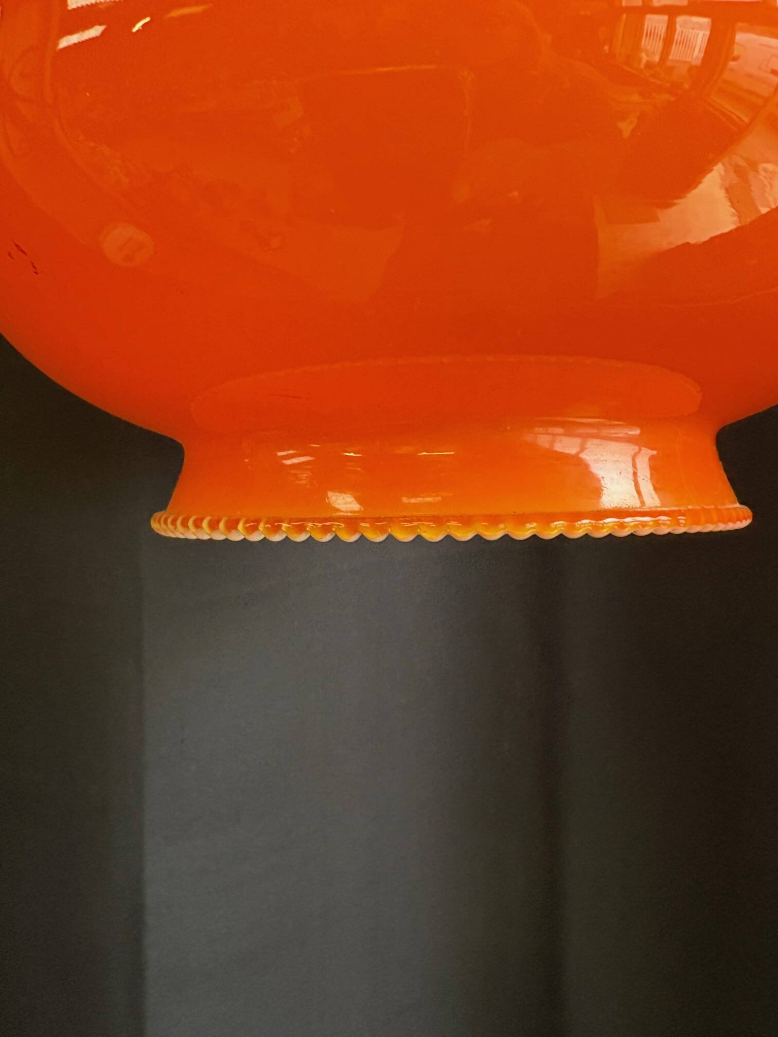 Vintage orange opaline pendant light – 70s retro chandelier