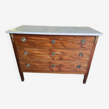 Louis xvi style mahogany 3-drawer chest of 19th century