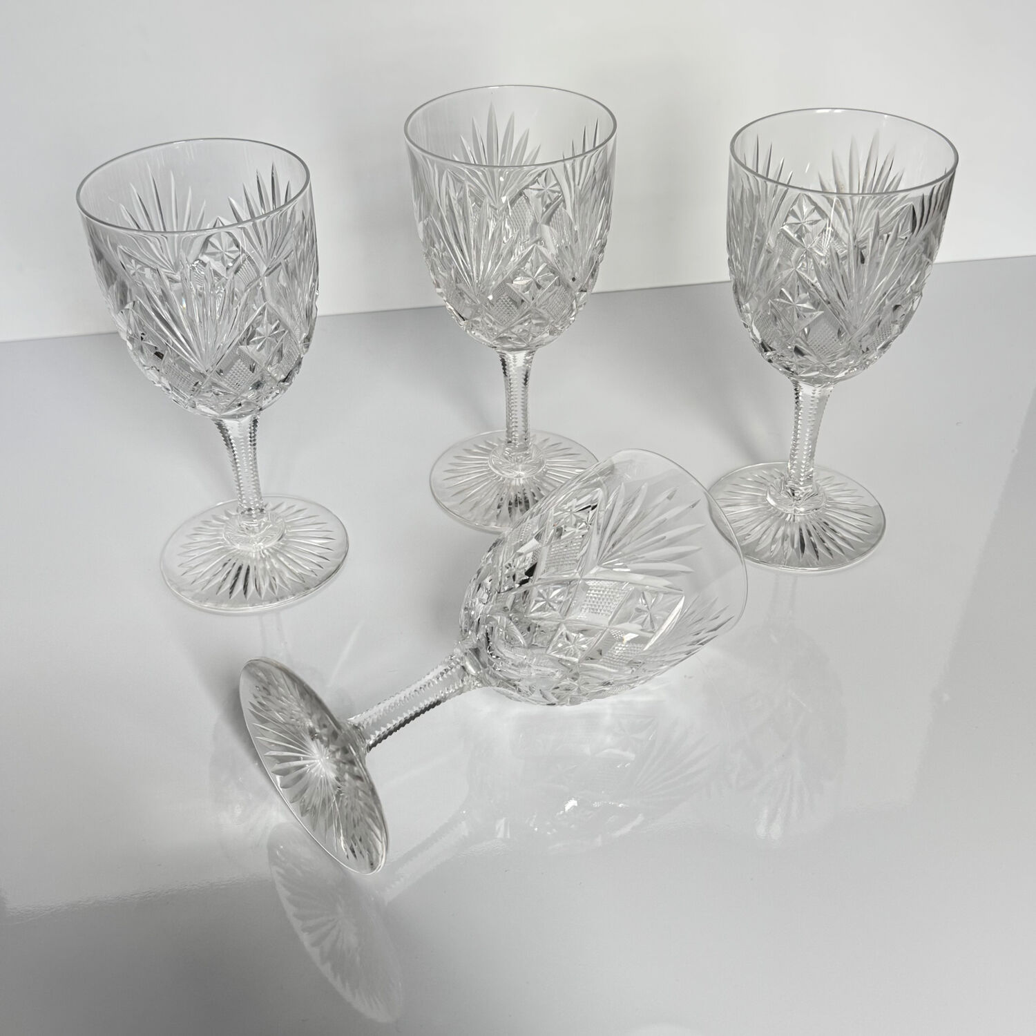 4 Saint-Louis crystal water glasses | Gavarni model | Early 20th century