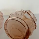 Pair of small pink glass Art Deco vases