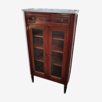 Bookcase forming showcase styleLouis XVI marble top