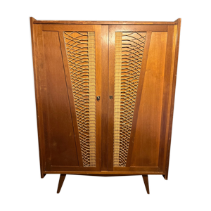 Armoire vintage bois - osier