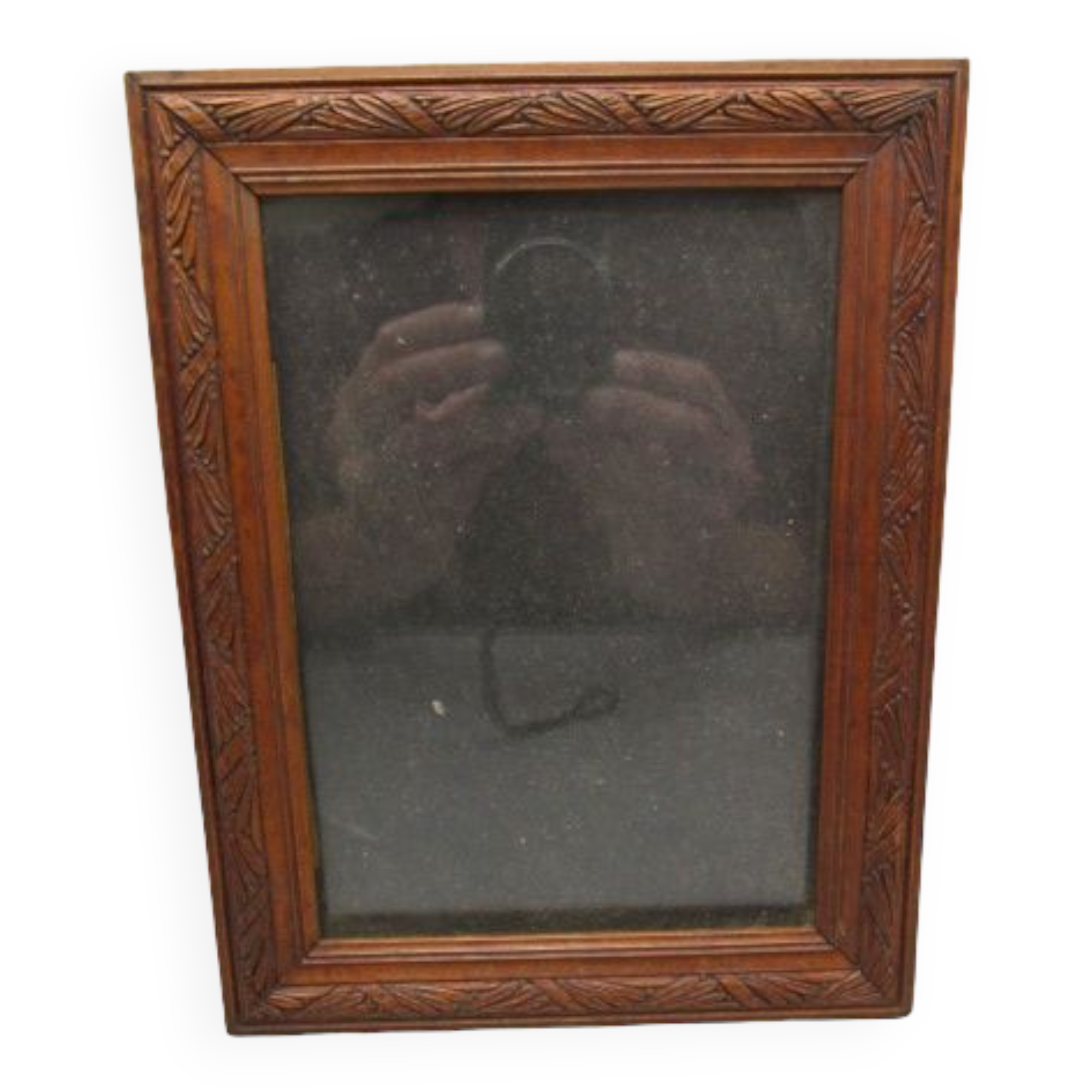 Old frame in worked wood