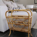 Rattan magazine rack, size XL, 1960s-70s