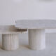 Irregular nesting coffee tables - ATHENA - 70/50 - porous natural travertine