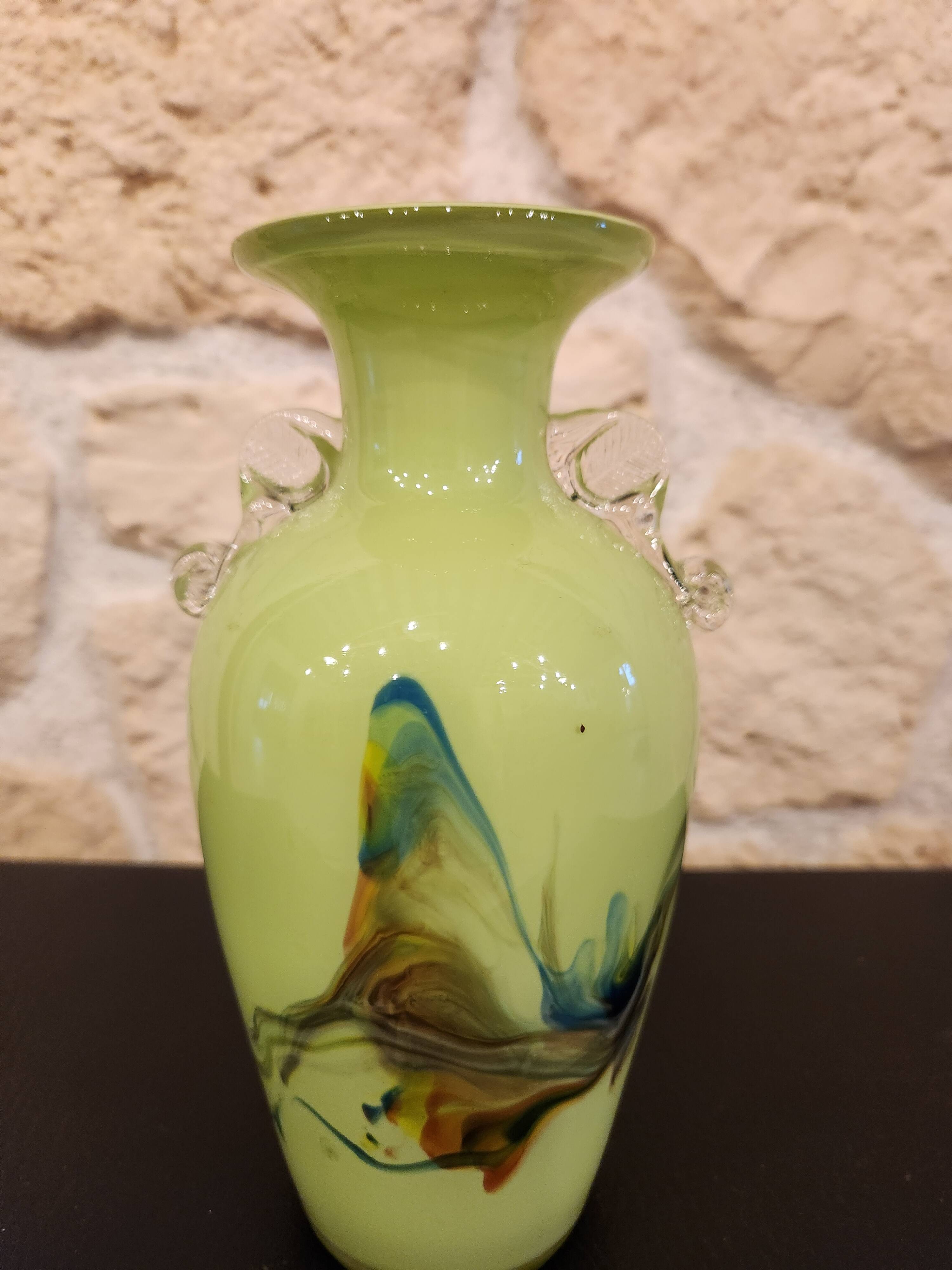 Murano-inspired hand-blown glass vase